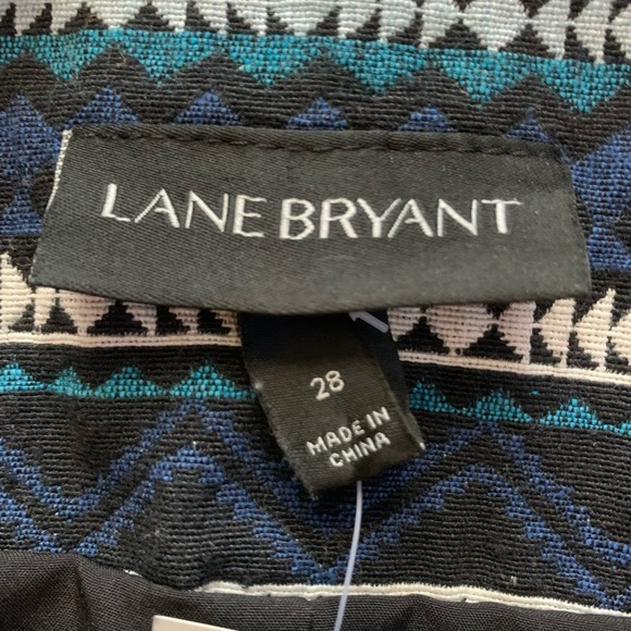 LANE BRYANT Black & Teal Geometric Aztec Stripe Long Sleeve Blazer Jacket-NWT‎ - Picture 12 of 16